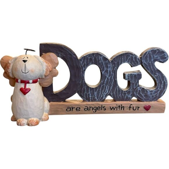 Pat Olson Dogs Are Angels With Fur Cute Dog Halo Home Decorative Accent. - Picture 1 of 6